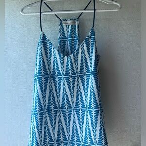 Women’s Frock Candy camisole, blue and white, size large